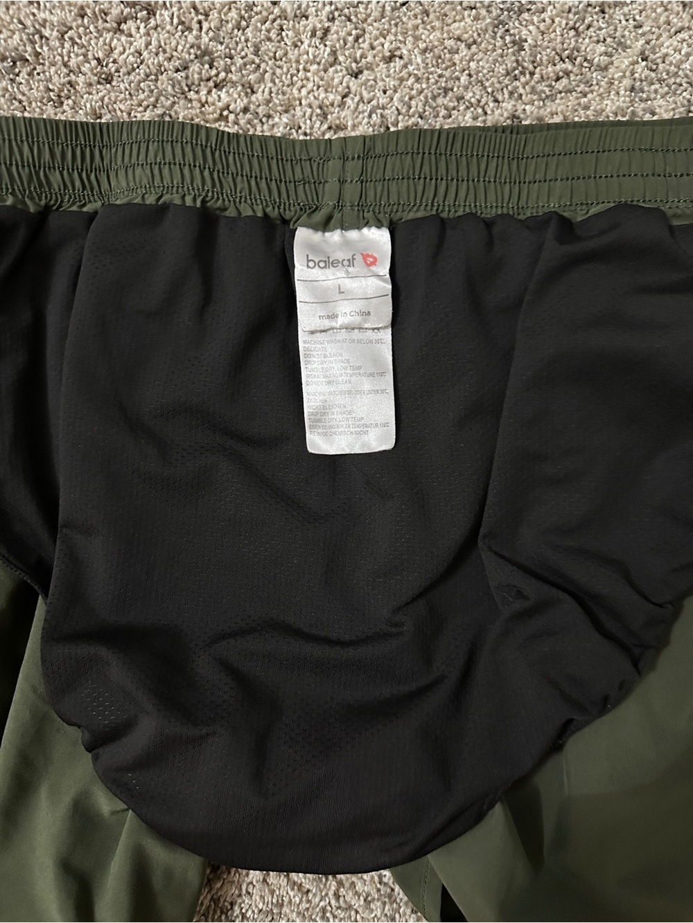 Baleaf Olive Green Women's Athletic Shorts - Picture 3 of 3